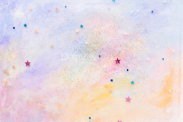 Avezano Glittery Star Confetti Colorful Abstract Pastel Watercolor Backdrop Designed By Danyelle Pinnington