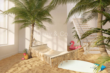 Avezano Indoor Beach and Swings Backdrop Designed By Danyelle Pinnington