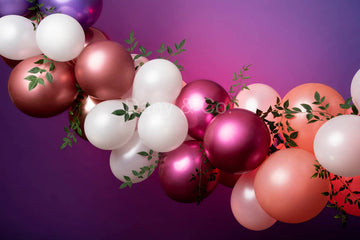 Avezano Beautiful Metallic Balloons with Flowers Backdrop Designed By Danyelle Pinnington