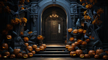 Avezano Halloween Door Decoration Pumpkin Photography Backdrop Designed By Danyelle Pinnington
