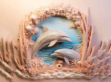 Avezano Carved Dolphin Beach Photography Backdrop Designed By Danyelle Pinnington