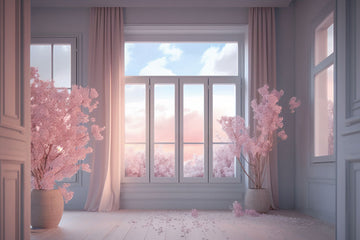 Avezano Spring Flowers Floor-to-Ceiling Windows Photography Backdrop Designed By Danyelle Pinnington