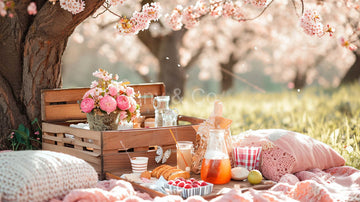 Avezano Pink Flower Picnic Outdoors Photography Backdrop Designed By Danyelle Pinnington