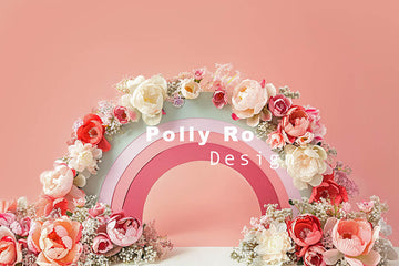 Avezano Flowers Small Rainbow Arch Cake Smash Birthday Photography Backdrop Designed By Polly Ro Design