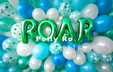 Avezano Balloon Party Birthday ROAR Photography Backdrop Designed By Polly Ro Design