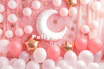 Avezano Pink Balloon Party Birthday Photography Backdrop Designed By Polly Ro Design