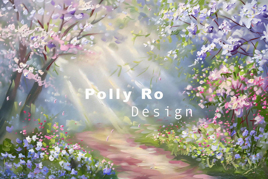 Avezano Spring Flowers and Sunshine Photography Backdrop Designed By Polly Ro Design