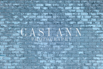 Avezano Blue Brick Wall Photography Backdrop Designed By Casi Ann