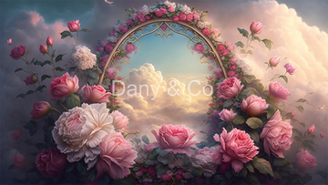 Avezano Flowers Roses Arches and Clouds Backdrop Designed By Danyelle Pinnington