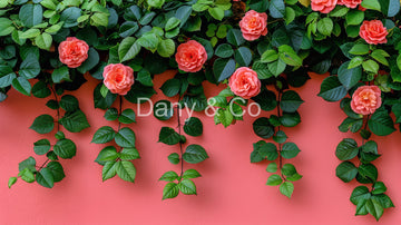 Avezano Green Leaves and Roses Backdrop Designed By Danyelle Pinnington