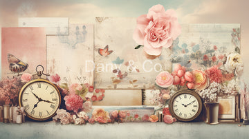 Avezano Flowers and Clock Backdrop Designed By Danyelle Pinnington