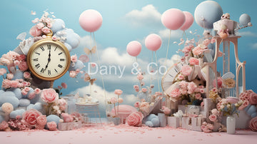 Avezano Balloons and Clock Backdrop Designed By Danyelle Pinnington
