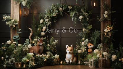 Avezano Flower Arch and little Fox Backdrop Designed By Danyelle Pinnington