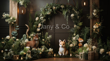 Avezano Flower Arch and little Fox Backdrop Designed By Danyelle Pinnington