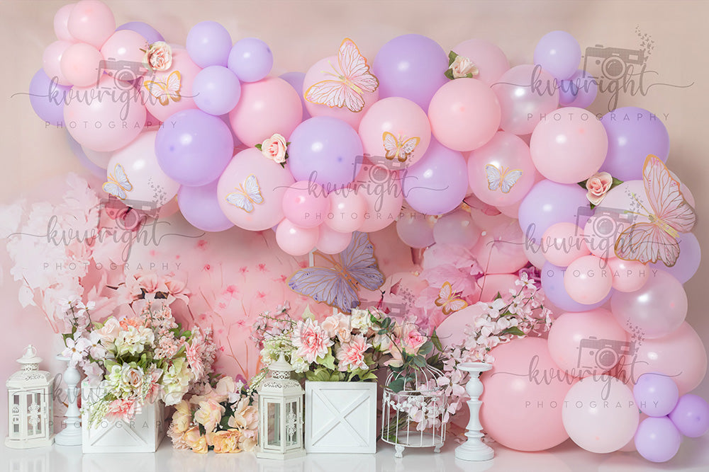 Avezano First Birthday Party Balloons Photography Backdrop Designed By Vanessa Wright
