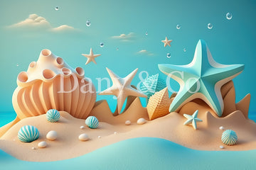 Avezano Summer Beach and Starfish Backdrop Designed By Danyelle Pinnington