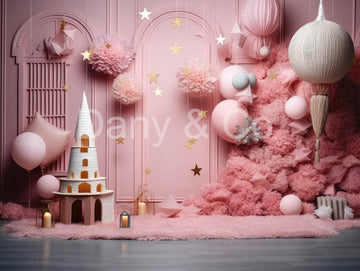 Avezano Pink Room Stars and Balloons Backdrop Designed By Danyelle Pinnington