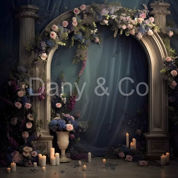Avezano Rose Arch and Candle Backdrop Designed By Danyelle Pinnington