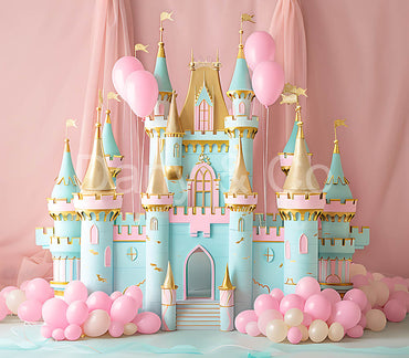 Avezano Pink Green Castle Palace Backdrop Designed By Danyelle Pinnington