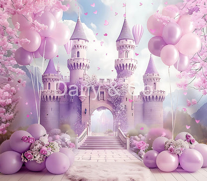 Avezano Purple Castle and Balloon Backdrop Designed By Danyelle Pinnington