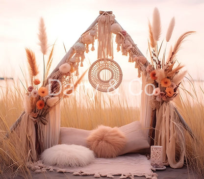 Avezano Outdoors Bohemian Tent Sunflower Backdrop Designed By Danyelle