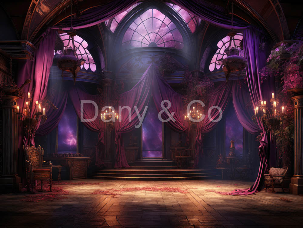 Avezano Purple Window Screen living Room Backdrop Designed By Danyelle Pinnington