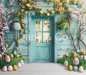 Avezano Spring Easter Flowers and Trees in Front of Doors Backdrop Designed By Danyelle Pinnington