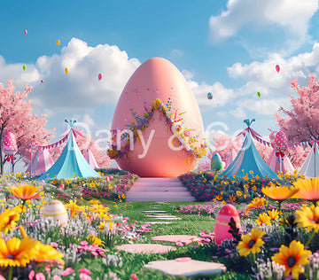 Avezano Easter Lawn Garden and Pink Egg Backdrop Designed By Danyelle Pinnington