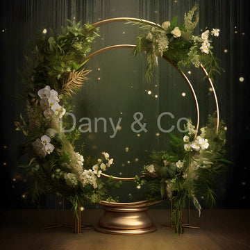 Avezano Flower Green Wreath Backdrop Designed By Danyelle Pinnington