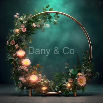 Avezano Pink Rose Wreath Backdrop Designed By Danyelle Pinnington