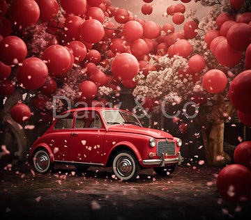 Avezano Valentine's Day Red Cars Backdrop Designed By Danyelle Pinnington