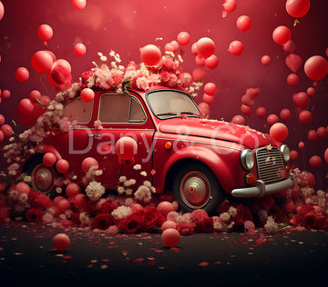 Avezano Valentine's Day Red Cars Theme Backdrop Designed By Danyelle Pinnington