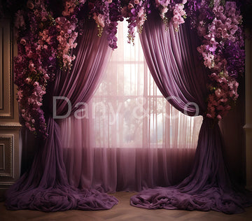 Avezano Purple Curtains and Lavender Window Backdrop Designed By Danyelle Pinnington
