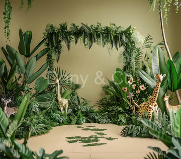 Avezano Green Arch Jungle Digital Backdrop Designed By Elegant Dreams