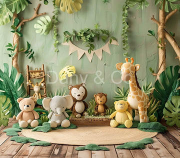 Avezano Jungle Animal Doll Digital Backdrop Designed By Elegant Dreams