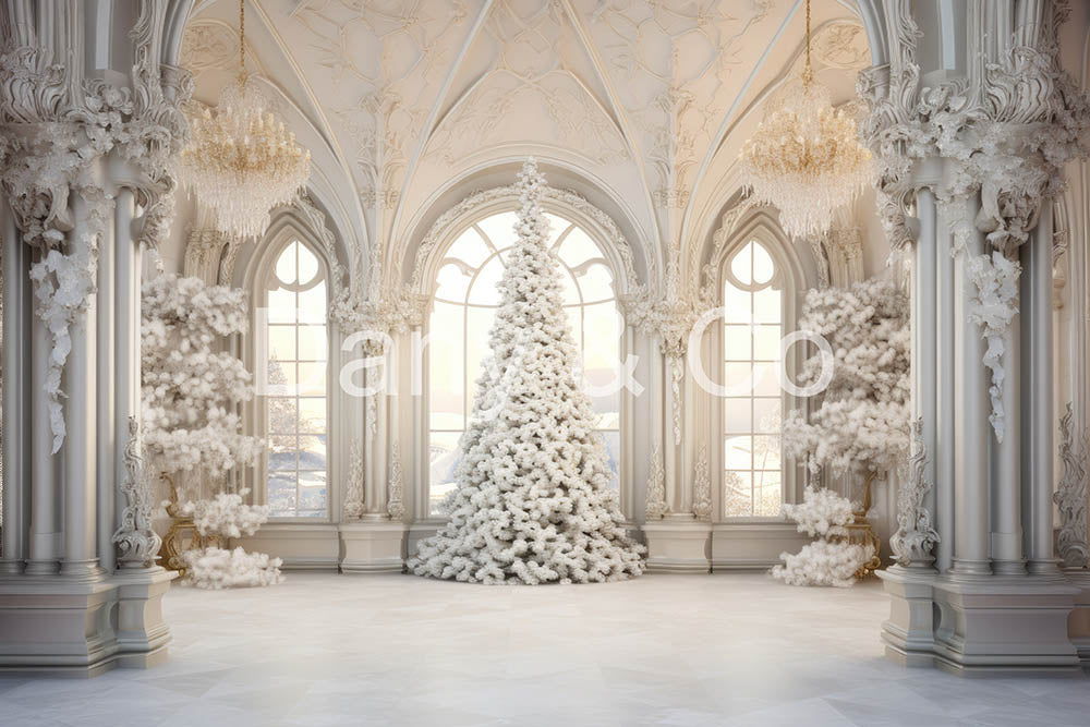 Avezano Christmas Tree White Digital Backdrop Designed By Elegant Drea