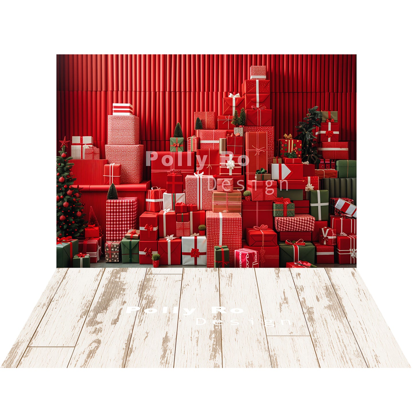 Avezano Noël Hiver Cabine Neige 2 pièces Toile de fond