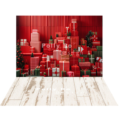 Avezano Noël Hiver Cabine Neige 2 pièces Toile de fond