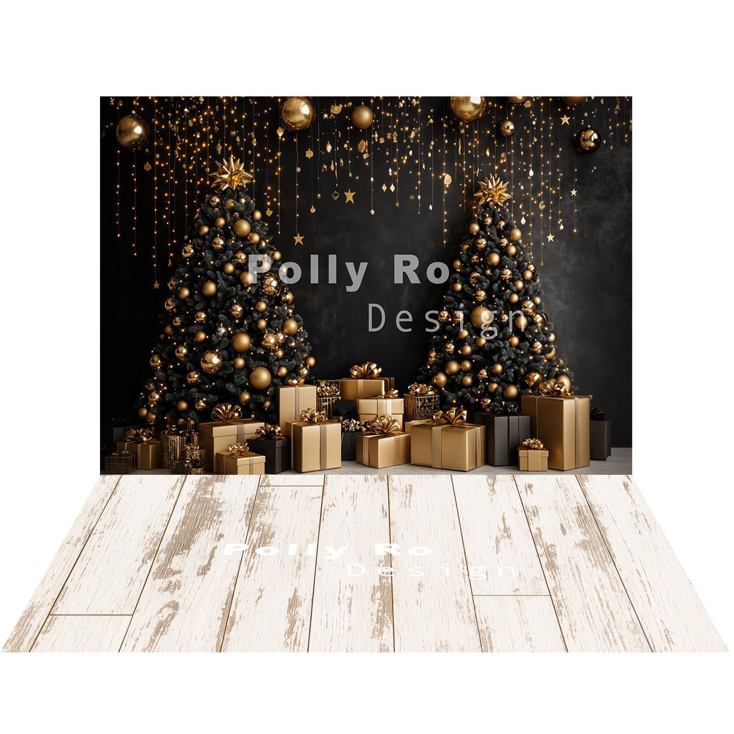 Avezano Noël Hiver Cabine Neige 2 pièces Toile de fond