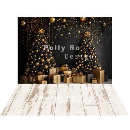 Avezano Noël Hiver Cabine Neige 2 pièces Toile de fond