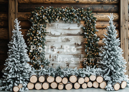 Avezano Christmas Tree and Wood 2 pcs Set Backdrop Designed By Polly Ro