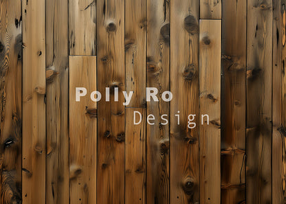 Toile de fond en bois brun Avezano conçue par Polly Ro Design