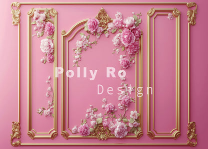Fleurs de la Saint-Valentin d'Avezano sur toile de fond rose conçue par Polly Ro Design