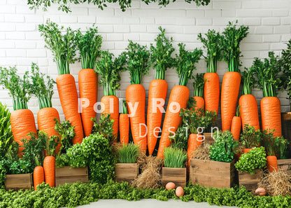 Avezano Carrot Vegetable Theme Photography Backdrop Designed By Polly Ro Design
