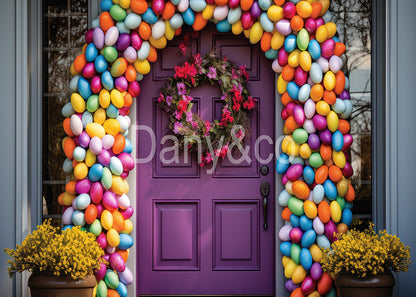 Avezano Purple Doors and Eggs Photography Backdrop Designed By Danyelle Pinnington