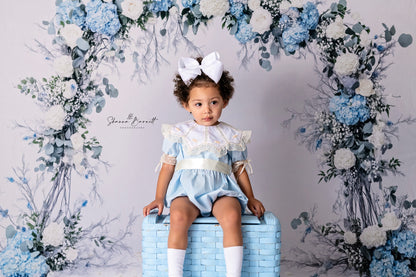 Avezano Blue and White Flowers Arch Photography Backdrop Designed By Polly Ro Design