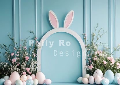 Toile de fond pour photographie de pailles et d'œufs de Pâques d'Avezano conçue par Polly Ro Design