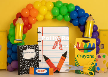 Avezano Balloon Arches and Stationery Back to School Photography Backdrop Designed By Polly Ro Design