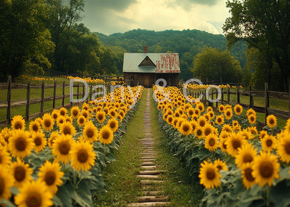 Avezano Sunflower Field Backdrop Designed By Danyelle Pinnington