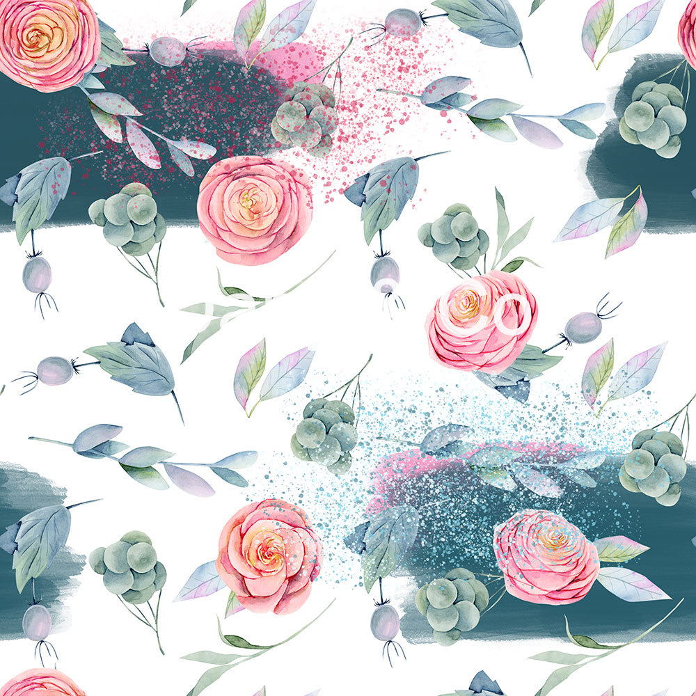Avezano Ink-Wash Painting of Roses Backdrop Designed By Danyelle Pinnington